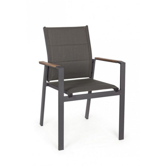 Kubik Outdoor-Stuhl aus anthrazitfarbenem Aluminium