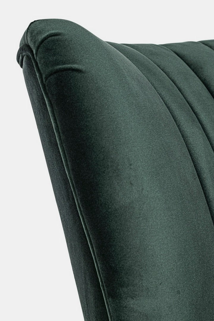 Virna Vintage-Sessel aus grünem Samtholz