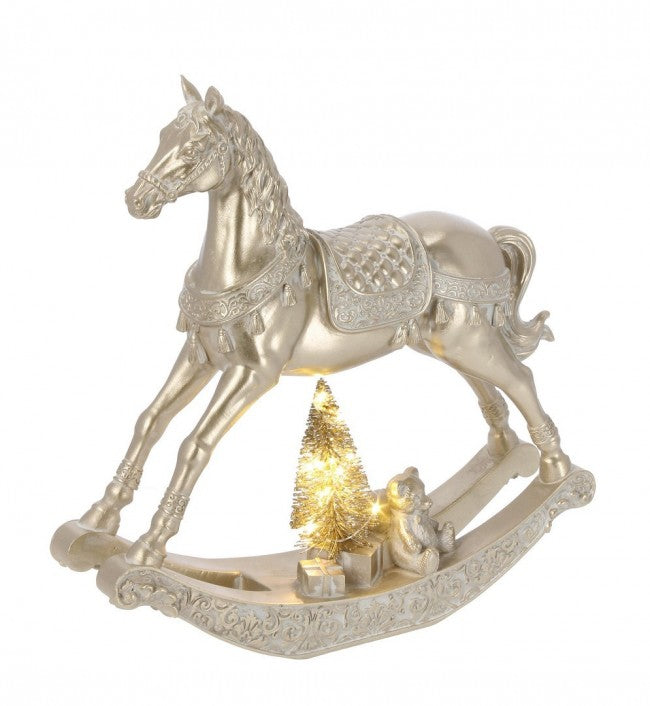 2x Pferde Dondolo Edwyn Champagne H29