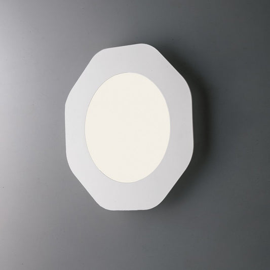 Weiße achteckige Deckenleuchte mit integrierter LED 39x h5 cm