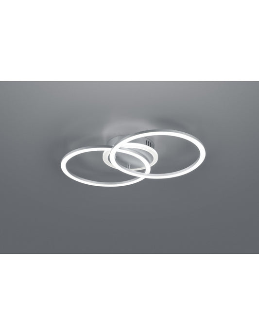 Plafonin Venida Doppel Cerchio Aluminium Led 25w Dimmerbare L50 cm Trio Lighting