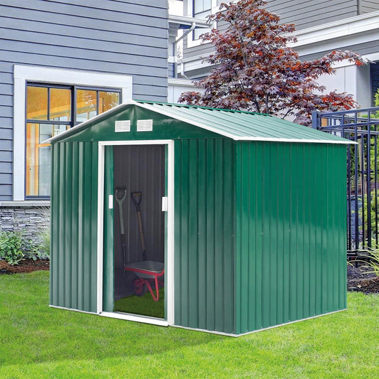 Big Store Gartenhaus aus grünem Blech, 213 x 191 x 195 cm