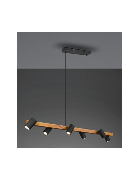 Lampadarial Leck 6 Spot Neri Cilindrische Orientable Marley Trio Lighting