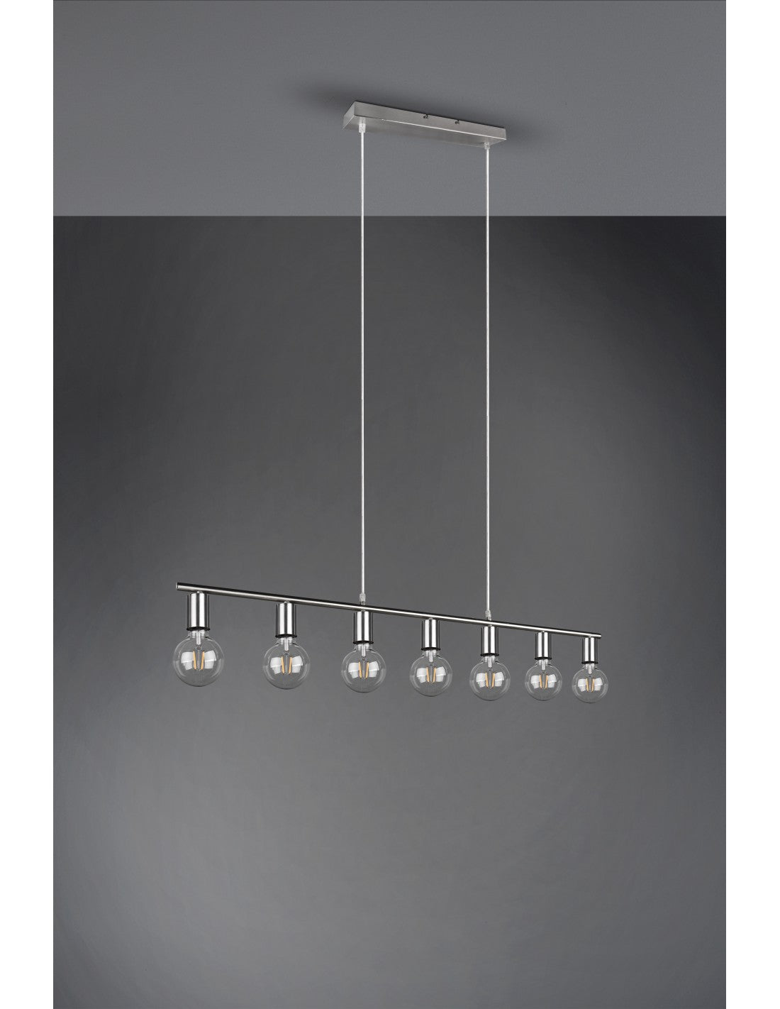 Pendelleuchte 7xE27 Vannes Nickel L110 cm Trio Lighting