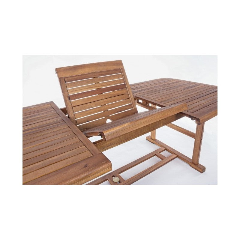 Outdoor Tisch Noemi ausziehbares Holz 180-240x100x h 74cm