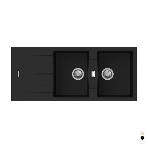 Kunststoff-Einbauspüle 2 Becken 116 cm