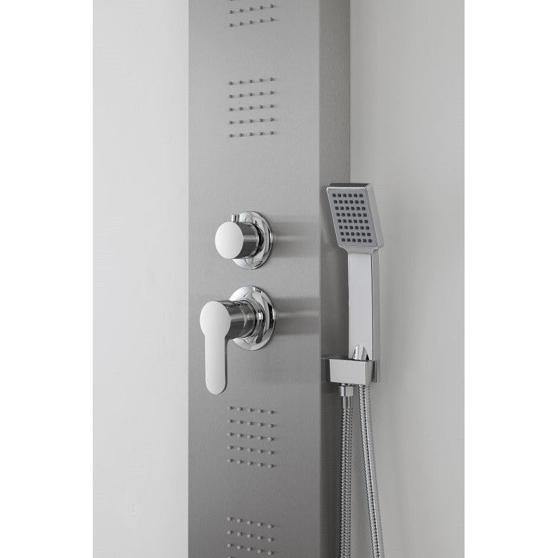 Wandduschsäule aus satiniertem Stahl 22x45x h150 cm