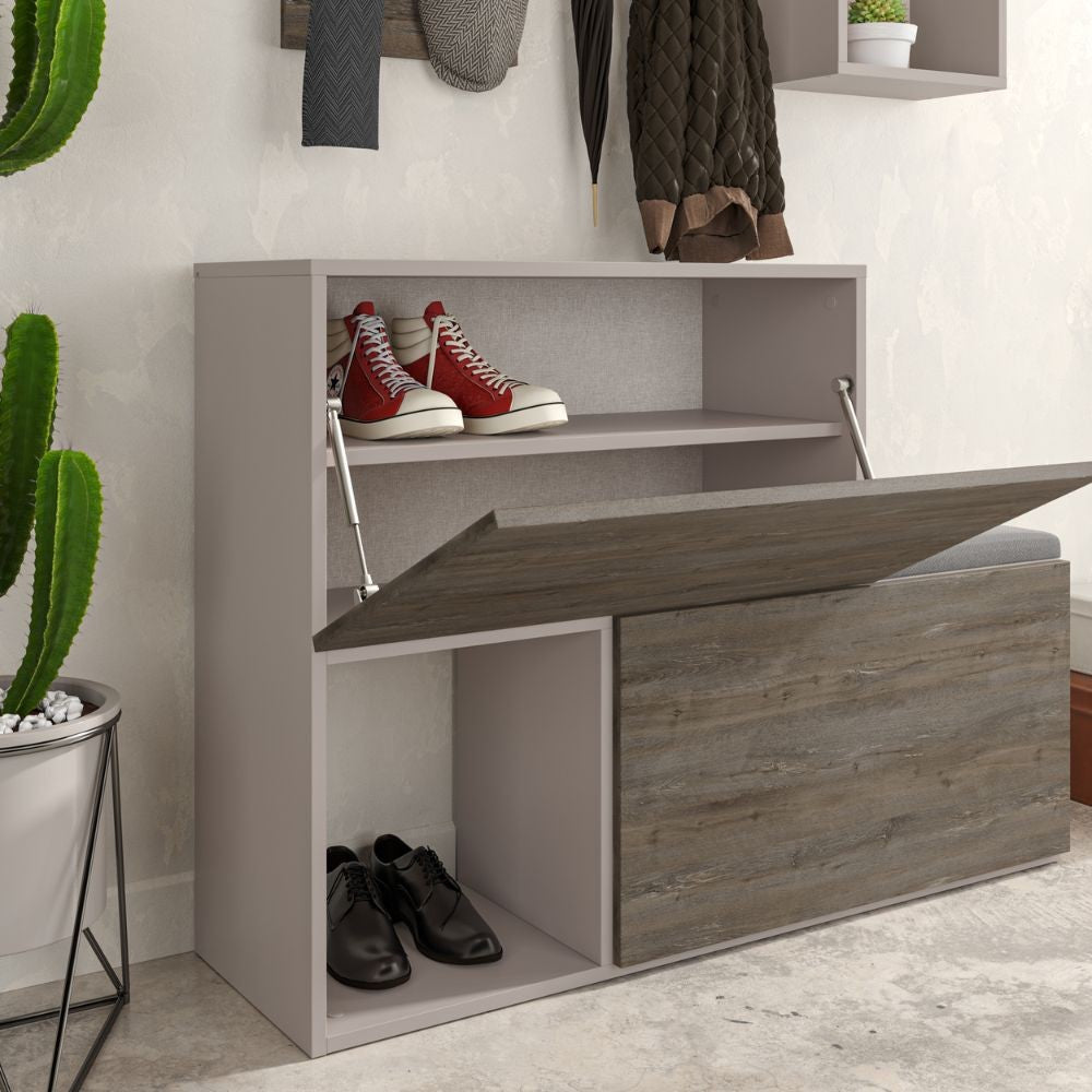 Holdon Schuhregal für den Eingangsbereich in dunklem Kaffee-Taubengrau