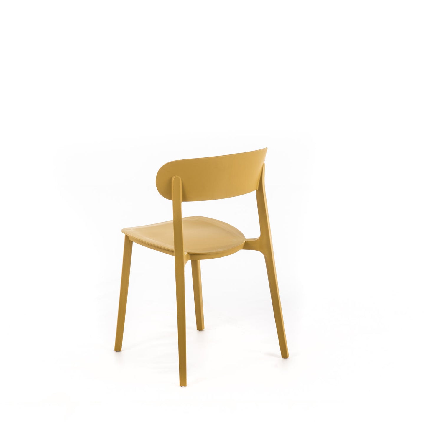 2x senffarbener Polypropylenstuhl 48x52x77,5h cm