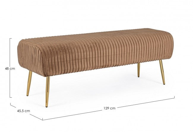 Selena 2-Sitzer-Bank in Bronzefarbe aus Samt
