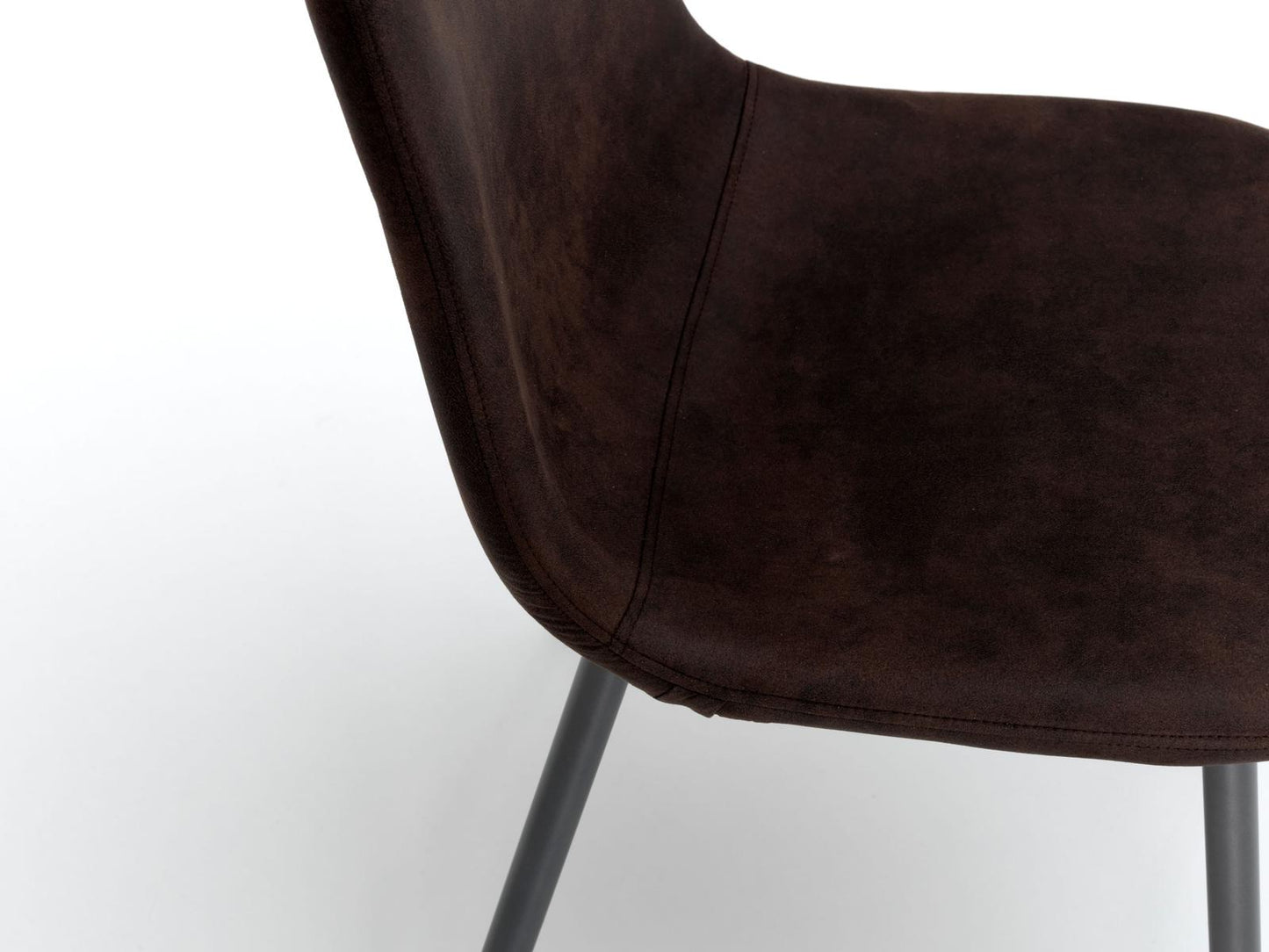 4x Vintage-Stuhl aus Kunstleder und Moka-Sitz 44x50x84h cm