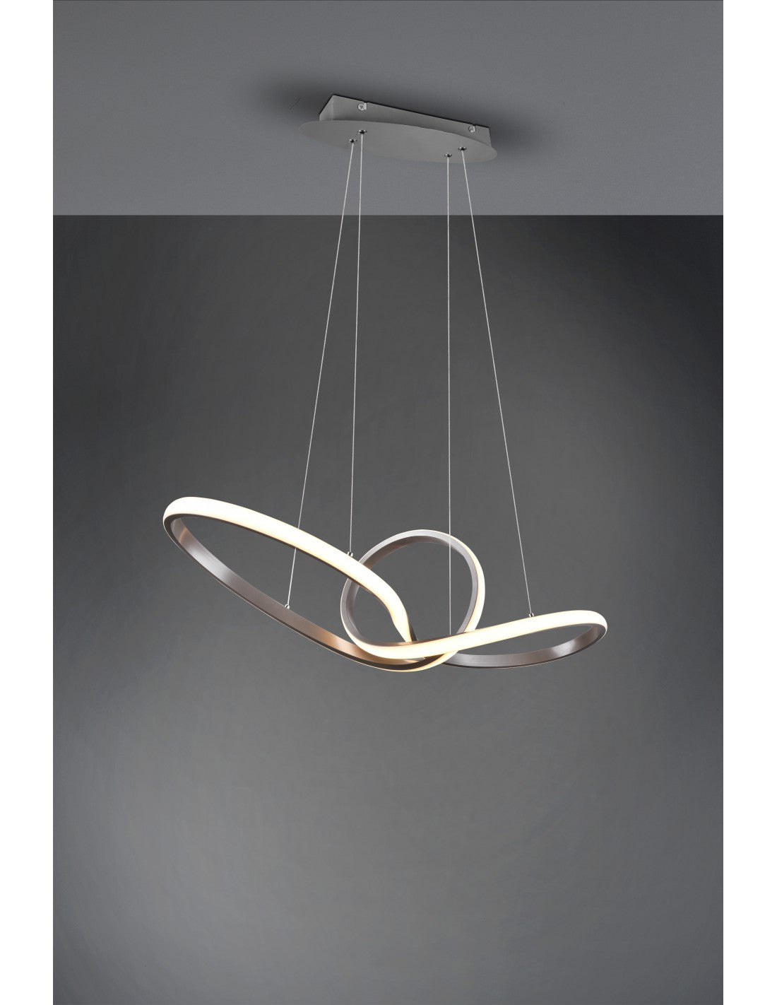 Suspension Sansa Led 28w Deinbarer Dimmerbar Nichel L80 cm Trio Lighting