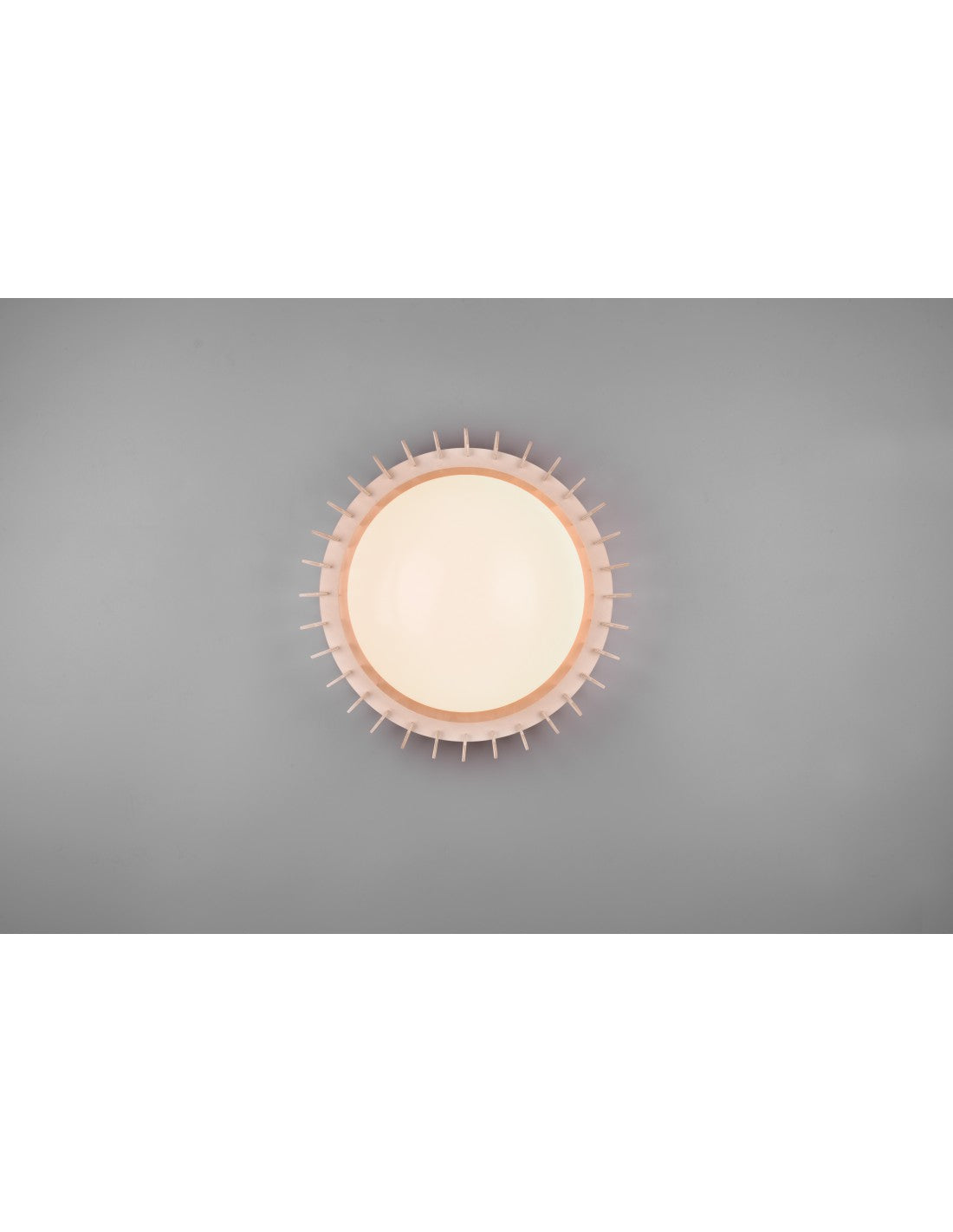 Deckenleuchte aus Naturholz, LED-Dimmerhalterung, Ø40 cm, Trio-Beleuchtung