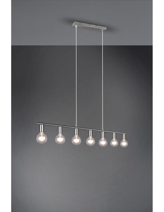 Pendelleuchte 7xE27 Vannes Nickel L110 cm Trio Lighting