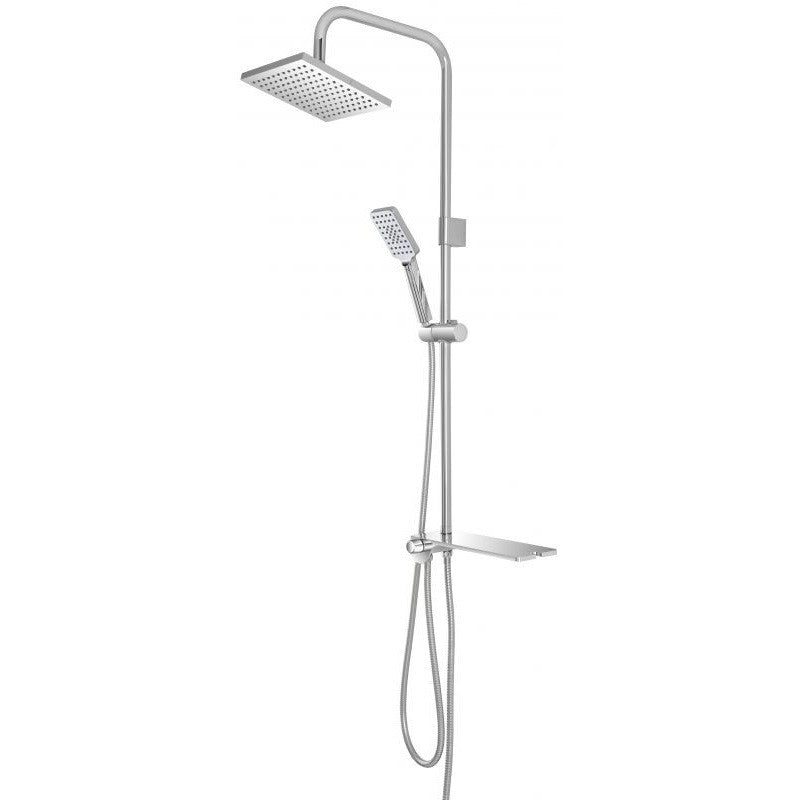 Duschsäulenset aus verchromtem Stahl mit Ablage