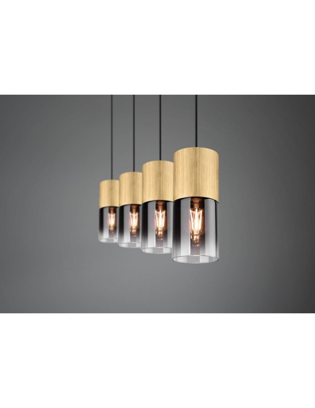 Isolierung mit 4 Cilzylinder Otton mit Vetro Fumé Robin Trio Lighting