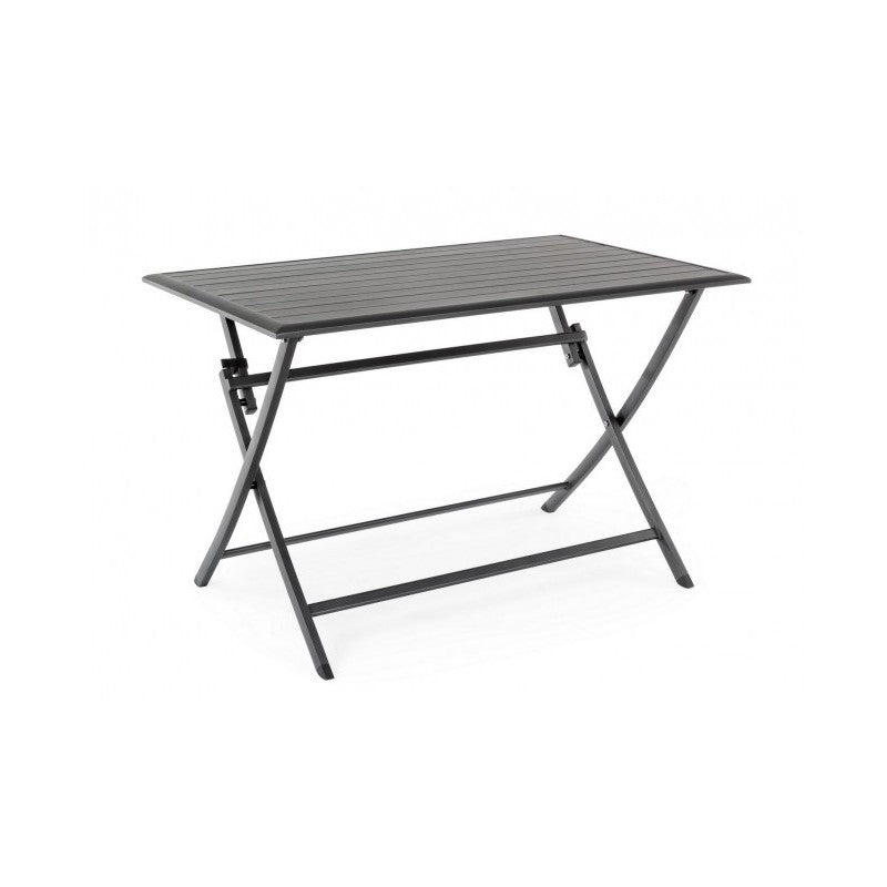 ELIN Anthrazitfarbener Aluminium-Außentisch 110x70x h71 cm