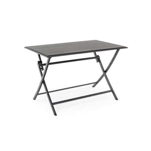 ELIN Anthrazitfarbener Aluminium-Außentisch 110x70x h71 cm