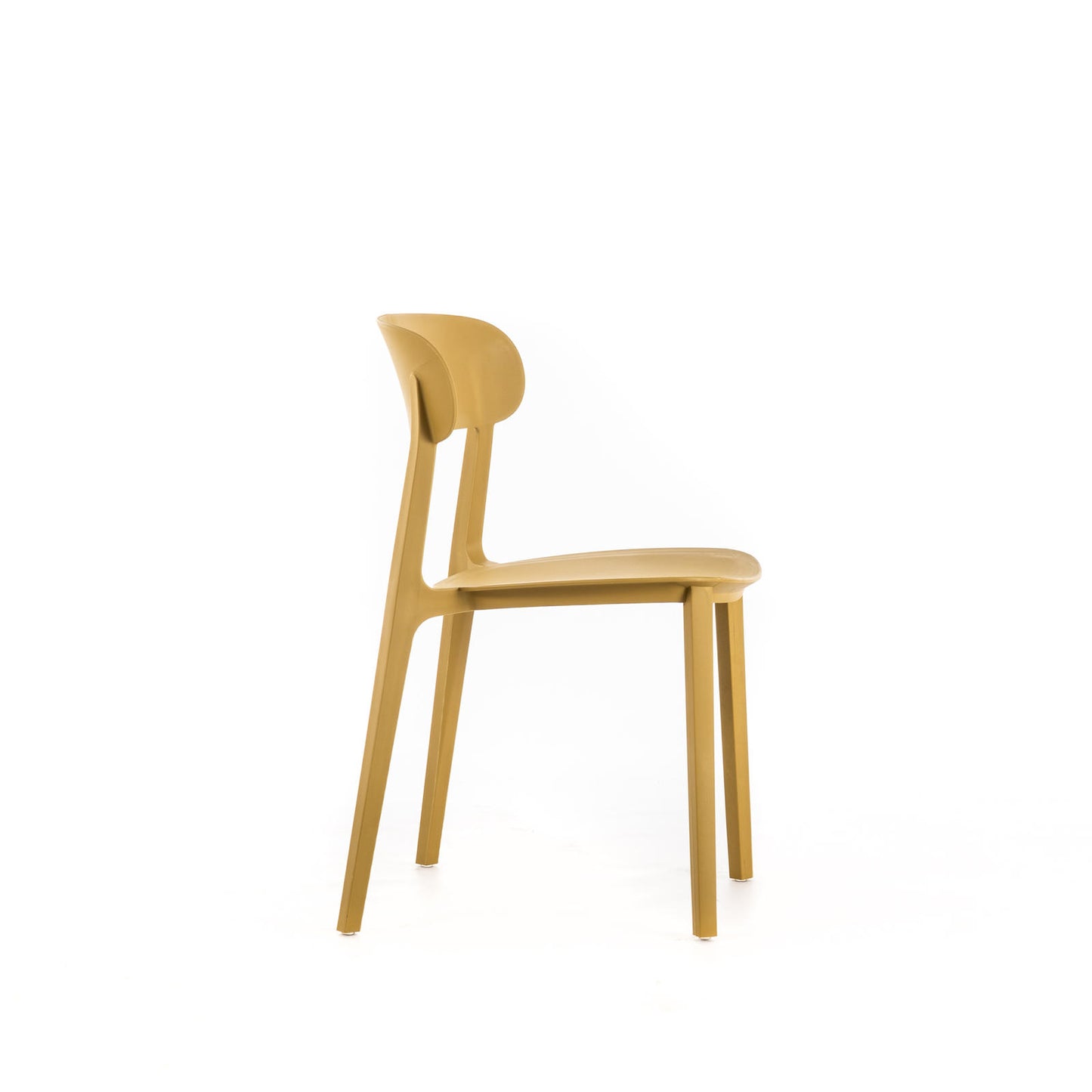 2x senffarbener Polypropylenstuhl 48x52x77,5h cm