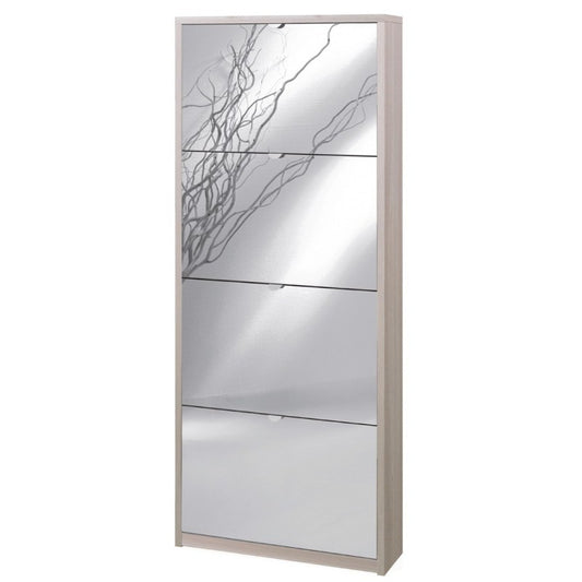 Scarpiera slim rettaspazio 4 ante a Spiegel Olmo Chiaro 63x18x h154 cm
