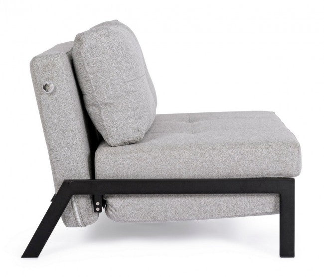 Platzsparendes Einsitzer-Schlafsofa aus beigem HAYDEN-Stoff, 95 x 96 x 79 cm