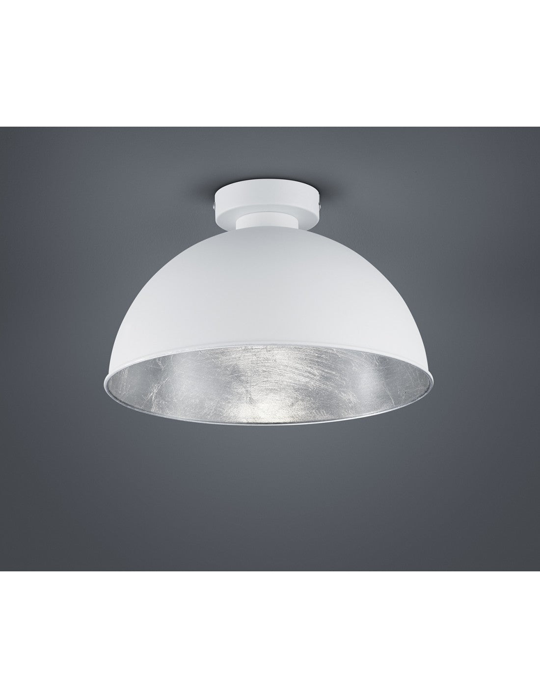 Jimmy Dome Deckenleuchte 1xE27 Weiß und Silber Ø31 cm Trio Lighting
