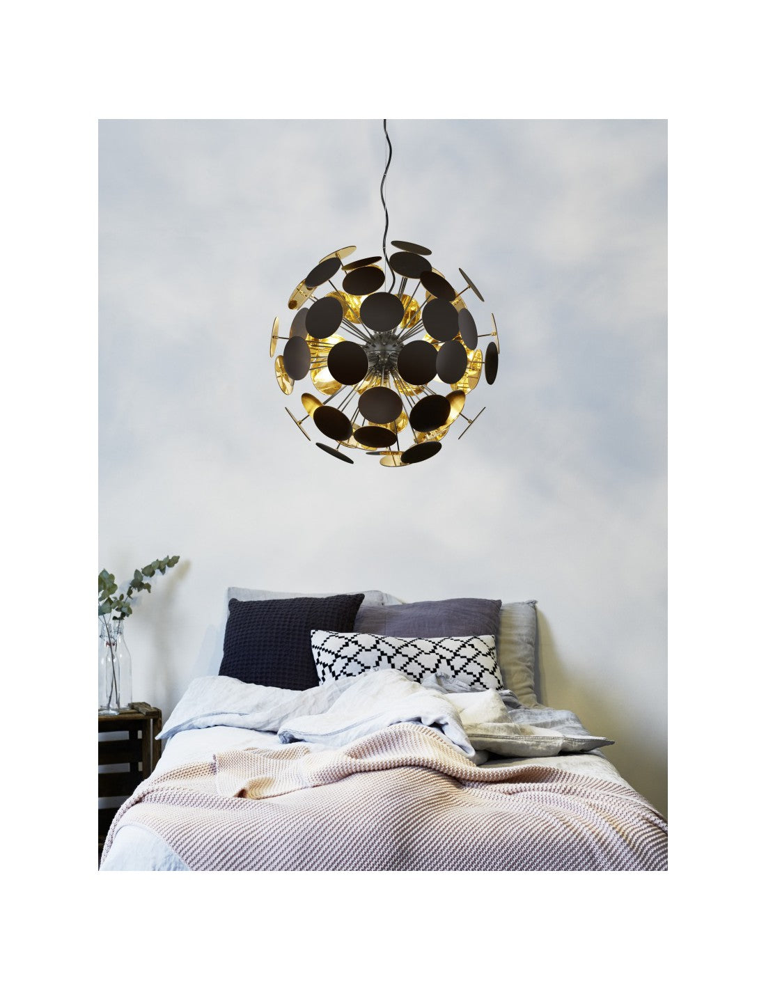 Discalgo Pendelleuchte 6xE14 Schwarz und dekorative runde Ø54 cm Trio-Beleuchtung