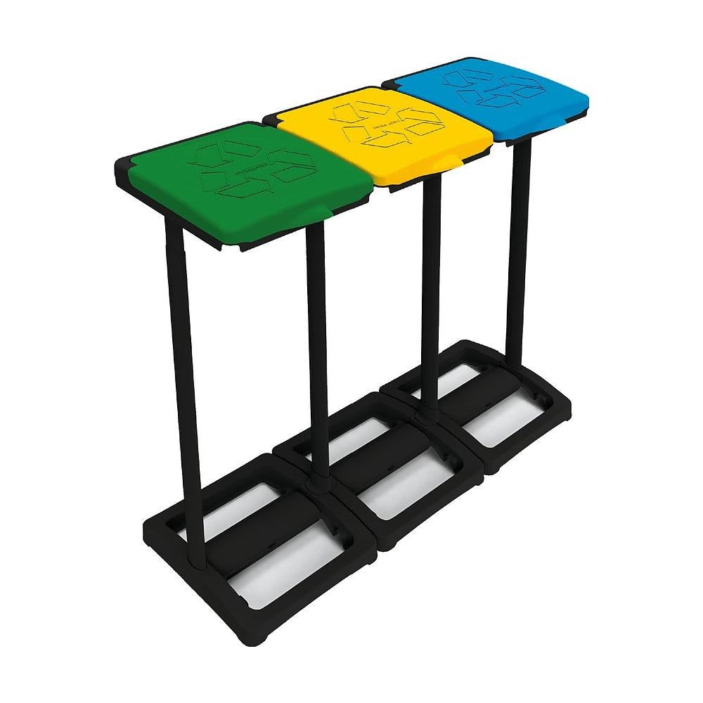Portasacco per Raccolta Differenziata a 3 Scomparti 97x36x80 cm