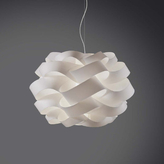Einflammiger CLOUD-Pendelleuchter, Weiß, Durchmesser 28 x H18 cm