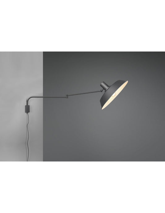 Applikation 1xE27 Bolder Schwarz verstellbar L35 cm Trio-Beleuchtung