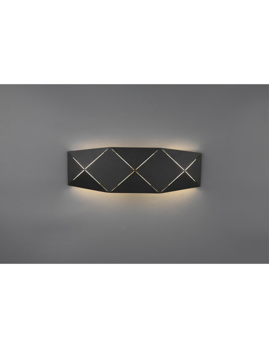 Rechteckige LED-Wandleuchte Zandor Schwarz L40 cm Trio Lighting