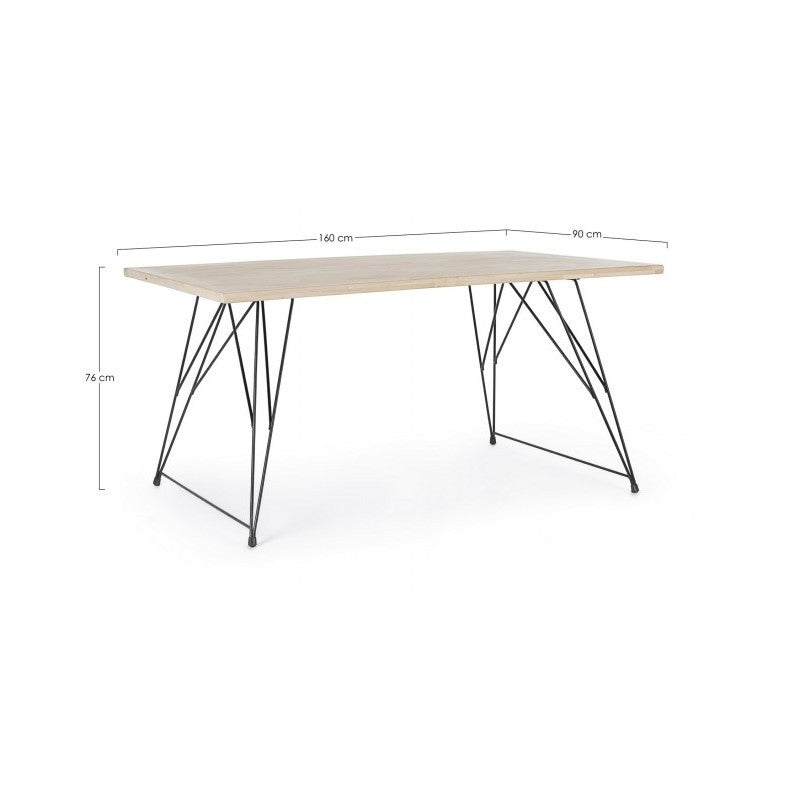 Industrieller Holztisch DISTRICT 160x90x h76 cm