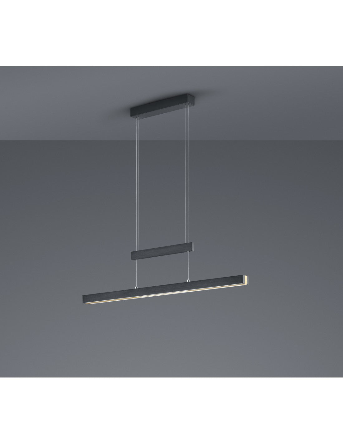 Trajan Moderner Büro-Kronleuchter mit doppeltem LED-Touch-Dimmer, Trio-Beleuchtung in Schwarz und Messing