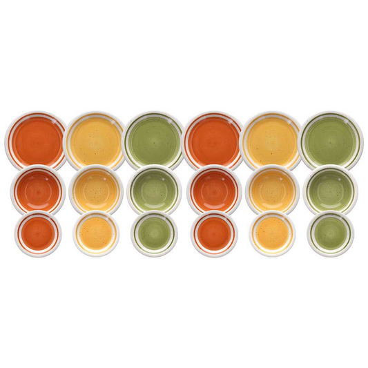 Dienst "Piatti 18 Pezzi Autunno Stoneware Multicolor"