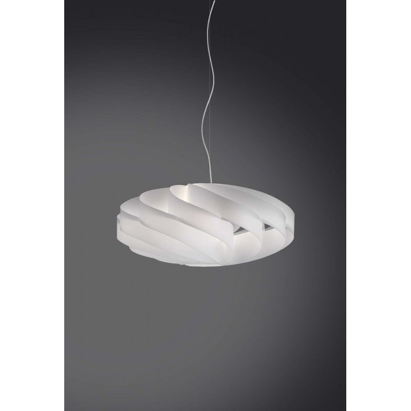 Hängeleuchter aus Polilux FLAT mit drei Lichtern, Weiß, Durchmesser 70 x H34 cm