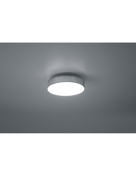 LED-Deckenlampenschirm Lugano grauer Stoff Ø30 cm Trio Lighting