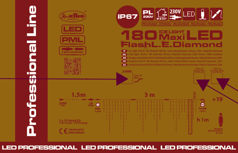Ice Light 180 MaxiLED (24F) 3 m x H 1 m IP67