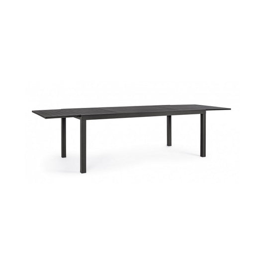 HILDE-Außentisch aus anthrazitfarbenem Aluminium, ausziehbar 200-300 x 100 x 75 cm