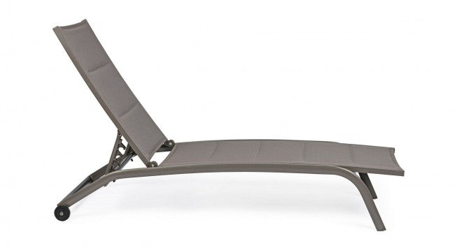 Taubengraue Sonnenliege aus Aluminium mit Cleopas-Rädern