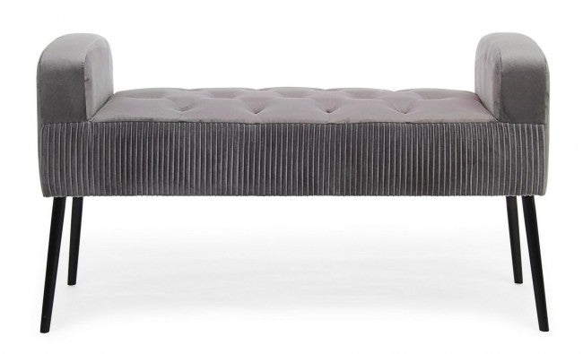 Graue Samtbank im Designstil 104x40x59