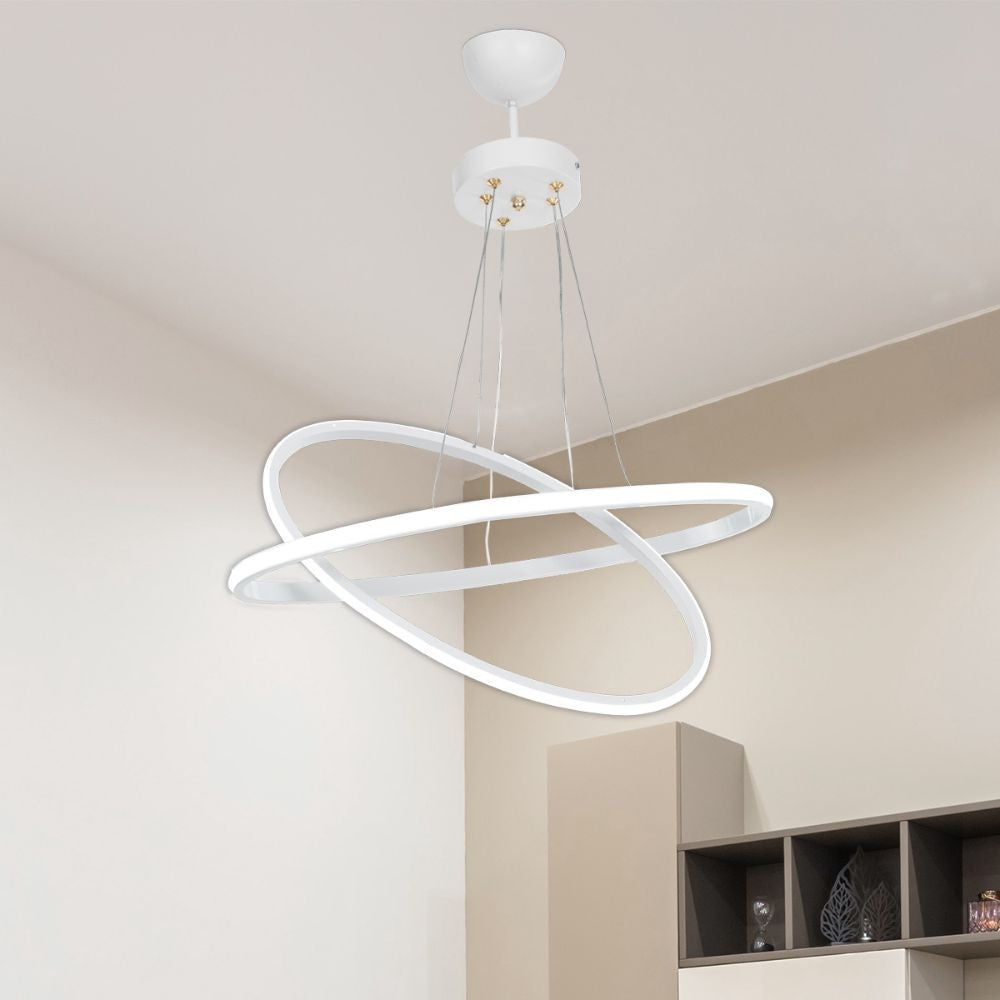 Muso Pendelleuchte mit zwei weißen Ringen LED MDL4438