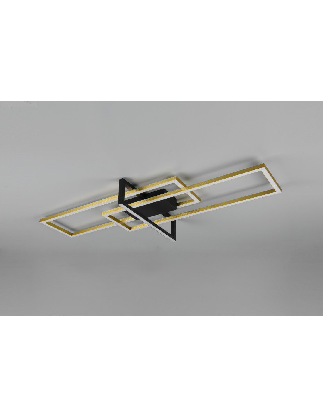 Salinas Deckenleuchte 3 LED-Rechtecke 34w Gold-Schwarz L100 cm Dimmbare Trio-Beleuchtung
