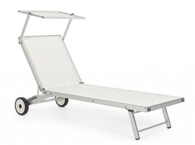Cross-Sonnenliege mit weißen Aluminiumrädern