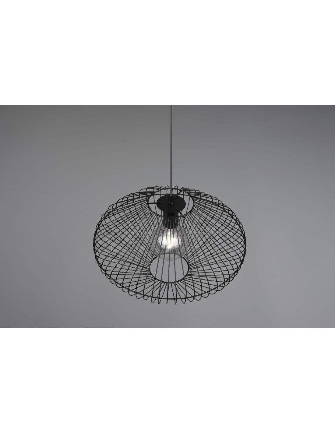 Cobain Trio Lighting Kronleuchter mit Käfigaufhängung aus schwarzem Metall