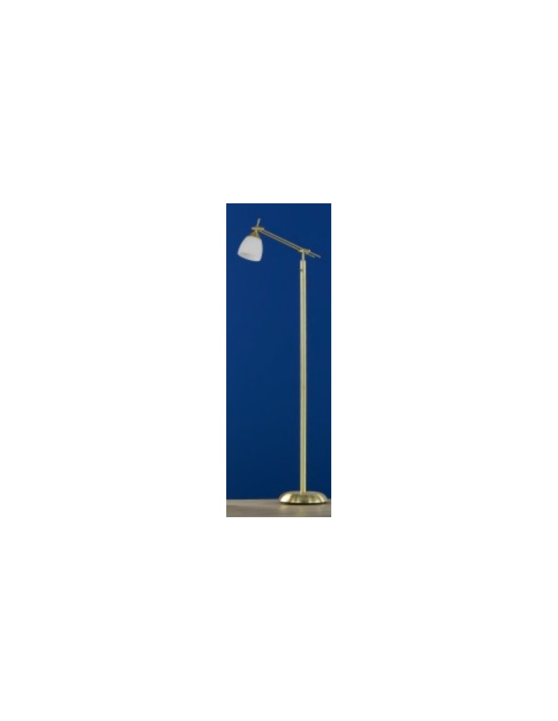 Icaro Stehleuchte aus satiniertem Messing und weißem, mattem Glasspot H165 cm Trio Lighting
