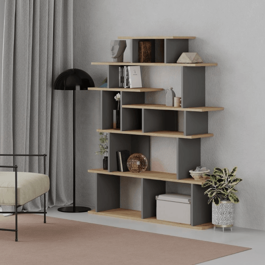 Design-Bibliothek Apollon rovere und Anthrazit