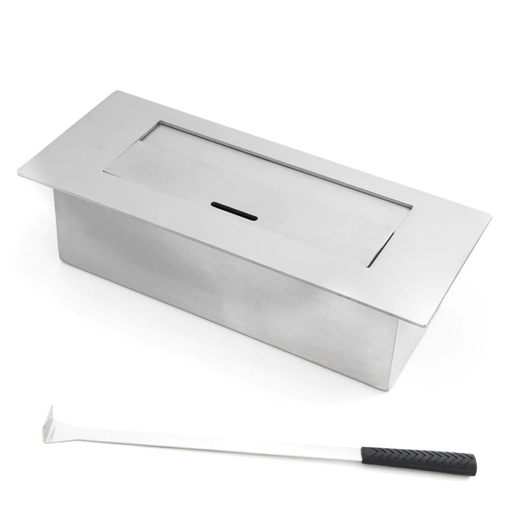 Bioethanolkamin Cambridge Bodenbiokamin aus weißem Holz 110x37xh.102 cm