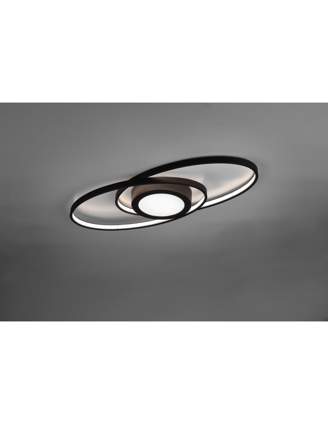 Galaxy Doppelspiral-Deckenleuchte, Anthrazit, LED, 27 W, dimmbar, Trio-Beleuchtung