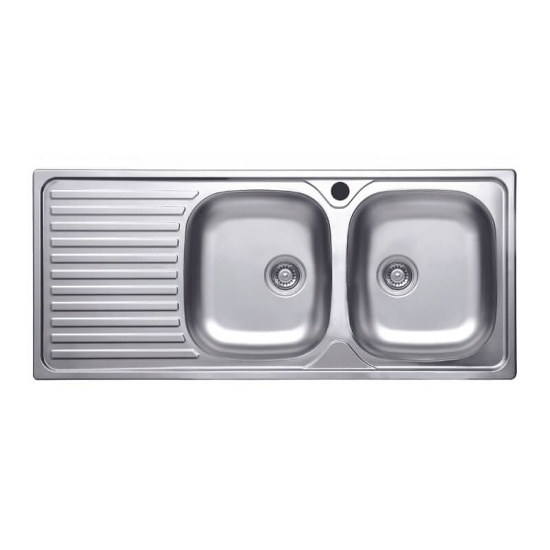 Spüle 116x50 SA138 2 Becken und Abtropffläche links