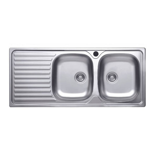 Spüle 116x50 SA138 2 Becken und Abtropffläche links